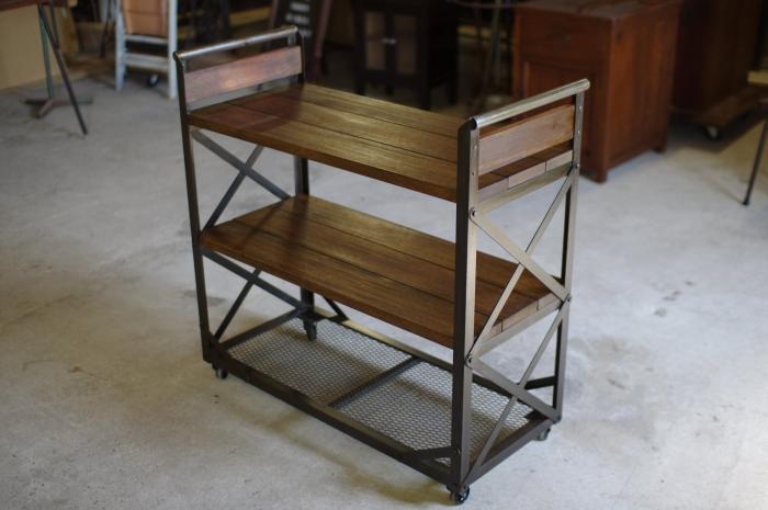 インダストリアル・ワゴン/作業台/古材シェルフ陳列什器