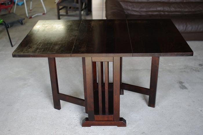 北海道民芸家具 バタフライ卓▼ダイニングテーブル折り畳みヴィンテージ