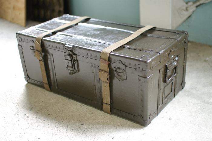 日本軍ミリタリーケース▼軍収納箱ミリタリーボックストランクセンターテーブル工業系