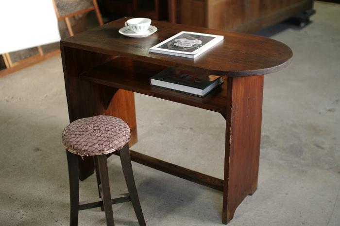 U型平机/コーヒーテーブル▼アンティークカフェサイドテーブルカウンター勉強机陳列什器昭和レトロ