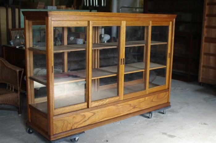 陳列ガラス戸棚/収納戸棚▼ガラスケース飾り棚時代ガラス昭和レトロ商店陳列