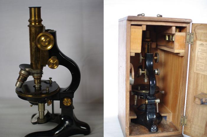 古い顕微鏡/SCHUTZ CASSEL▼アンティーク顕微鏡