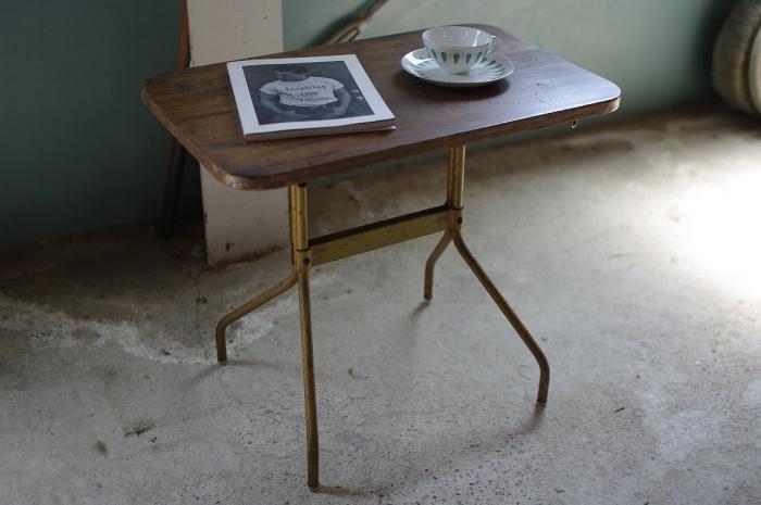 古材と鉄脚のコーヒーテーブル▼センターテーブルサイドテーブル昭和レトロミッドセンチュリー
