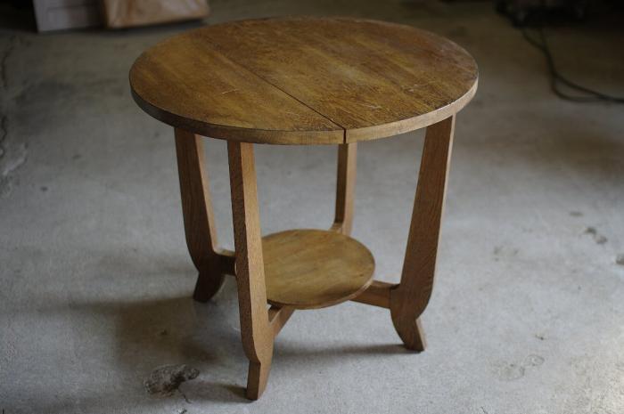 楢材の丸テーブル/コーヒーテーブル▼センターテーブルサイドテーブルカフェ昭和レトロ大正浪漫