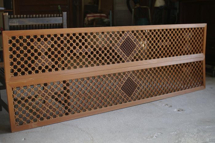 幾何学組子の欄間2枚組▼指物建具古民家床の間