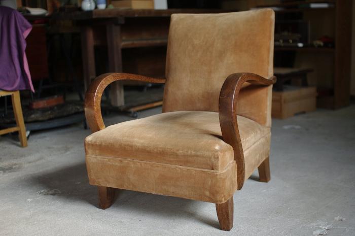 モダンな楢材の1Pソファ/アームチェア▼シングルソファアンティークチェア昭和レトロカフェア椅子