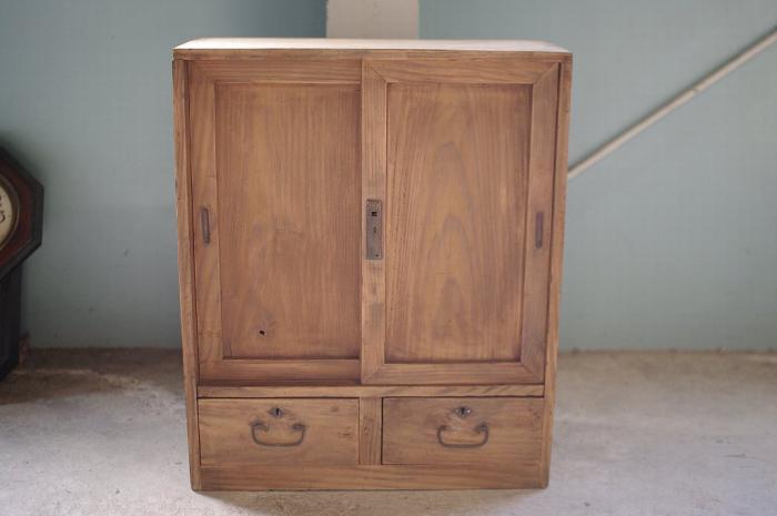 木味の良い収納戸棚/水屋食器棚飾り棚本棚▼昭和レトロアンティーク店舗什器