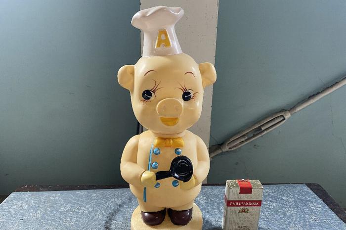 エースコック ブタ ぶたのコックさん 34cm ソフビ人形▼ノベルティ企業物昭和レトロ