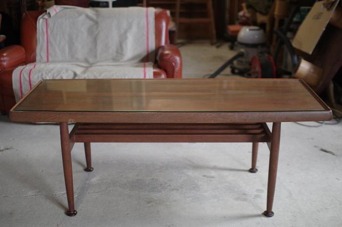 センターテーブル/コーヒーテーブル/天板ガラス▼昭和レトロカフェ北欧ヴィンテージミッドセンチュリー
