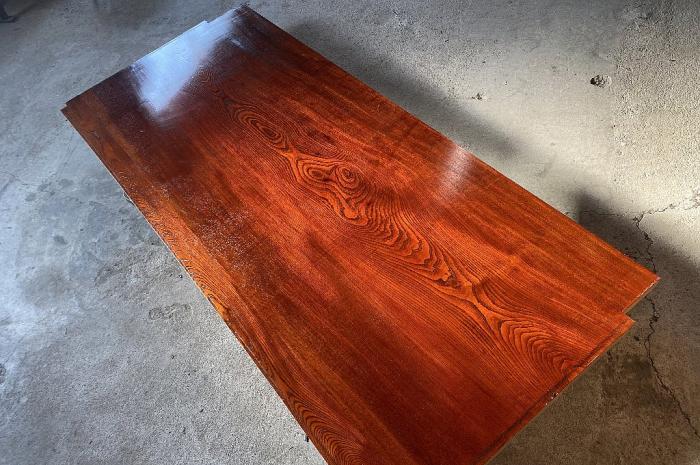 書院材・欅(けやき)の天袋板1915mm×834mm 床板 塗師・大工銘入り▼古材テーブル天板銘木